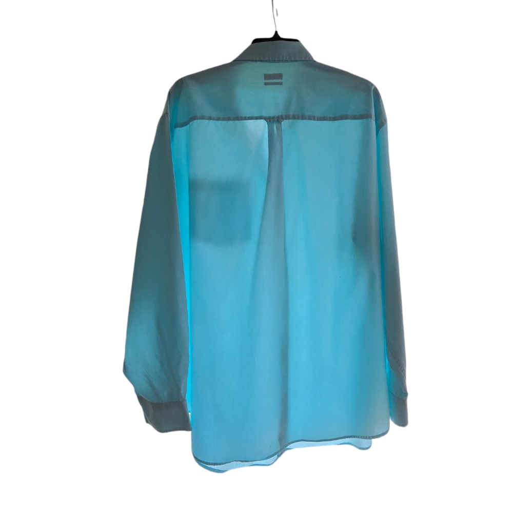 Izod seafoam green button shirt, 3X size. - Picture 2 of 6